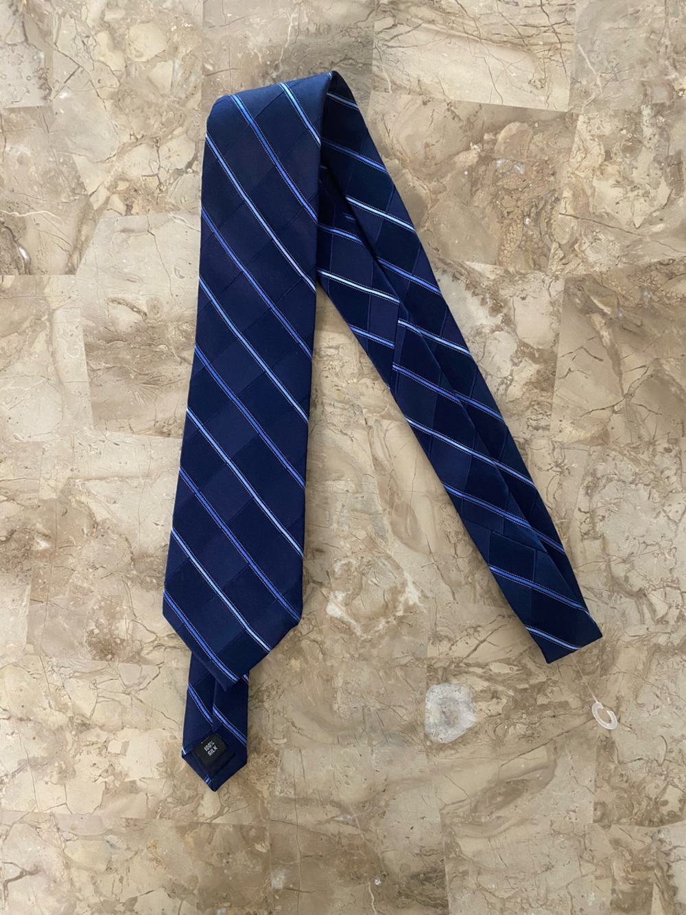 Classic Navy Silk Striped Men's Tie